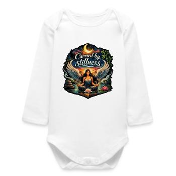 Carried by stillness - Baby Organic Long-Sleeved Bodysuit - white - Front