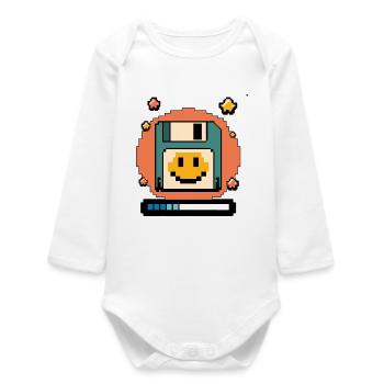 Floppy Disk Retro Internet - Baby Organic Long-Sleeved Bodysuit - white - Front