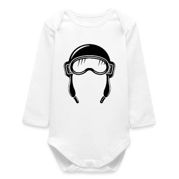 Aviator hood - Baby Organic Long-Sleeved Bodysuit - white - Front