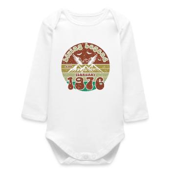 50th Birthday Living Legend since VIN 02/1976 - Baby Organic Long-Sleeved Bodysuit - white - Front