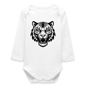 Tigre - Animaux sauvages  - Body bébé manches longues biologique - blanc - Devant