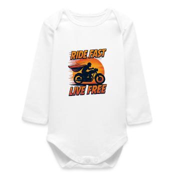 Ride Fast Live Free - Body bébé manches longues biologique - blanc - Devant