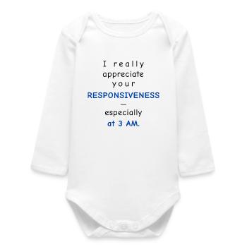 Baby Performance Review - Responsiveness - Baby Organic Langarmbody - Weiß - Vorne