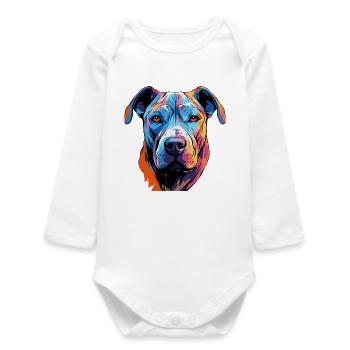 Pop Art de bandes dessinées pour chiens - Body bébé manches longues biologique - blanc - Devant