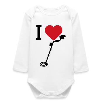 I_Love_metaldetecting - Body bébé manches longues biologique - blanc - Devant
