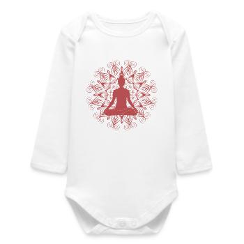 Back to my center - Baby Organic Long-Sleeved Bodysuit - white - Front