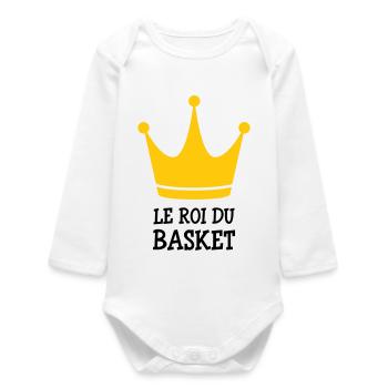 Le Roi du Basket - Body bébé manches longues biologique - blanc - Devant