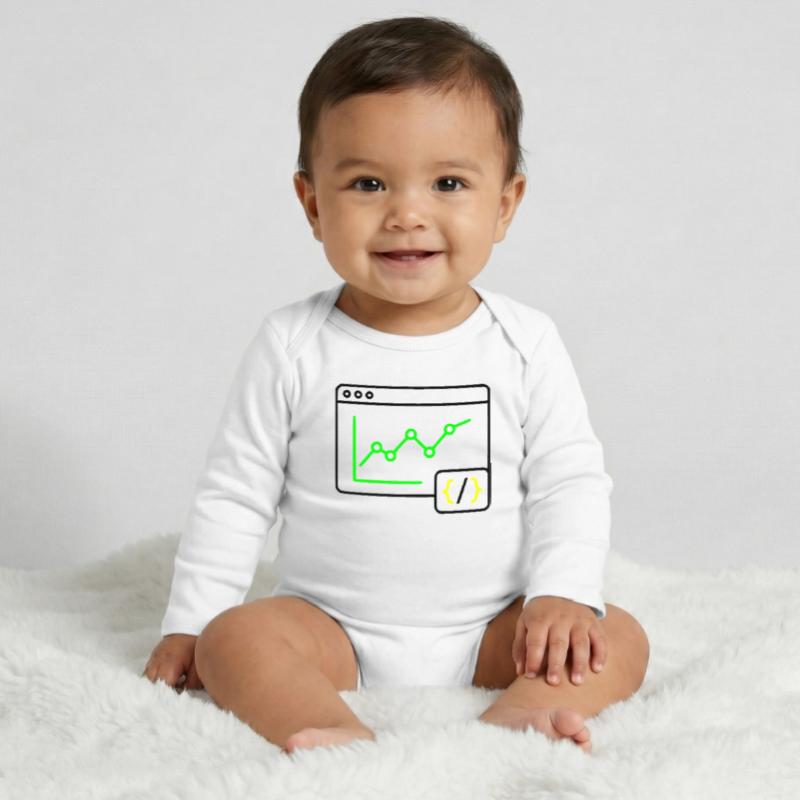 Web Analyse Chart Coding Browser Vektor Baby Organic Langarmbody