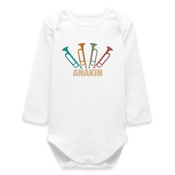 First name Anakin - Baby Organic Long-Sleeved Bodysuit - white - Front