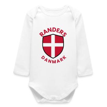 Randers Denmark Shield Flag - Baby Organic Long-Sleeved Bodysuit - white - Front