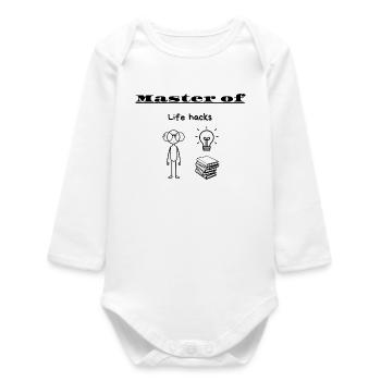 Meister-of-Life-Hacks - Baby Organic Langarmbody - Weiß - Vorne