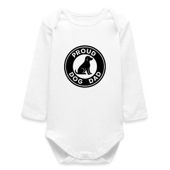 Proud Dog Dad - Baby Organic Long-Sleeved Bodysuit - white - Front