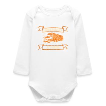 Legendary Truck Orange Athur - Baby Organic Long-Sleeved Bodysuit - white - Front