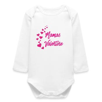 Mom's Valentine – Sweet Valentine's Day Gift - Baby Organic Long-Sleeved Bodysuit - white - Front