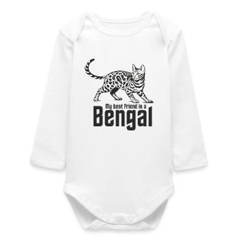 Bengal "Best friend" - Baby Organic Langarmbody - Weiß - Vorne