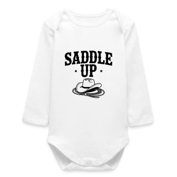 Saddle Up - Baby Organic Long-Sleeved Bodysuit - white - Front
