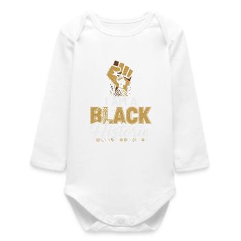 Fiers de l’histoire noire - Body bébé manches longues biologique - blanc - Devant
