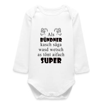 Dialecte des Grisons Super expression - Body bébé manches longues biologique - blanc - Devant