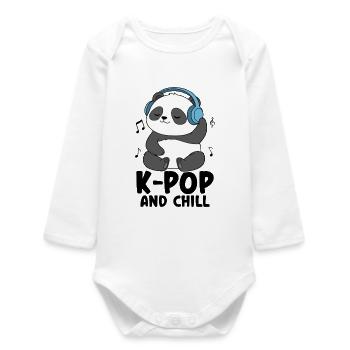 K-Pop et Chill - Body bébé manches longues biologique - blanc - Devant