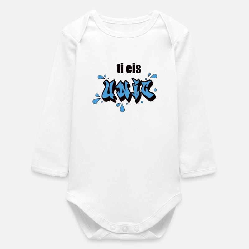 ti eis unic - Baby Organic Long-Sleeved Bodysuit - white