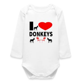 donkey - Baby Organic Long-Sleeved Bodysuit - white - Front