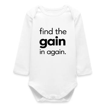 Trouver le gain à nouveau - Body bébé manches longues biologique - blanc - Devant
