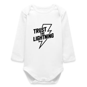 Vertraue dem Lightning - Baby Organic Langarmbody - Weiß - Vorne