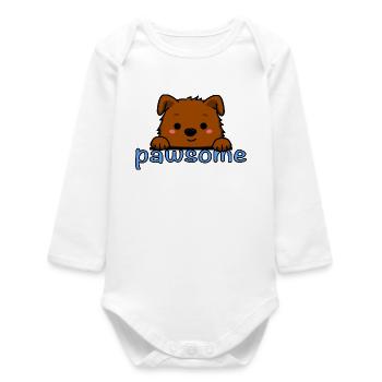 Pawsome! - Baby Organic Long-Sleeved Bodysuit - white - Front