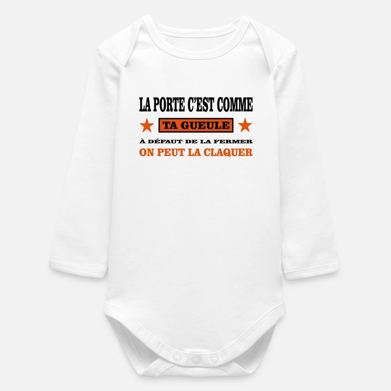Ta Gueule  - Body bébé manches longues biologique - blanc