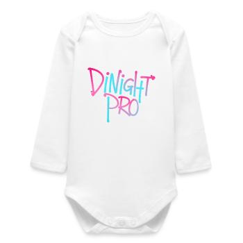 Dinight Pro Neon Gradient - Baby Organic Langarmbody - Weiß - Vorne
