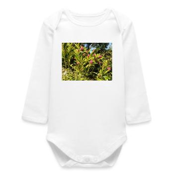 Design_floral - Baby Organic Long-Sleeved Bodysuit - white - Front