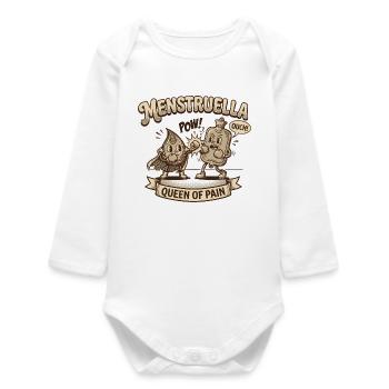 Menstruella Boxkampf – Wärmflasche Retro Design - Baby Organic Langarmbody - Weiß - Vorne
