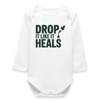 Homöopathie Lass es ab, als würde es professionell heilen. - Baby Organic Langarmbody - Weiß - Vorne