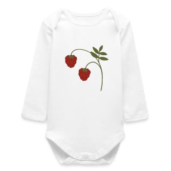 Framboises - Body bébé manches longues biologique - blanc - Devant