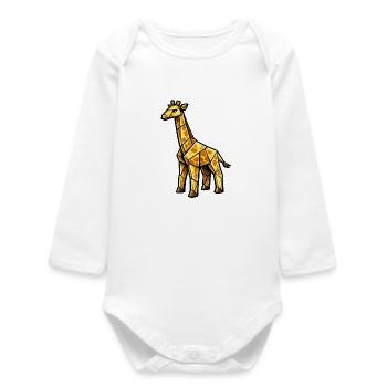 Girafe de géométrie dorée - Body bébé manches longues biologique - blanc - Devant