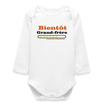 Bientôt grand frere - Body bébé manches longues biologique - blanc - Devant