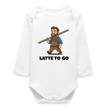 Latte to go - Baby Organic Long-Sleeved Bodysuit - white - Front