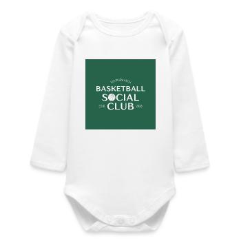 Basketball Social Club Logo - Baby Organic Long-Sleeved Bodysuit - white - Front