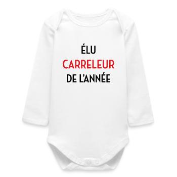 Elected Tiler of the Year - Baby Organic Long-Sleeved Bodysuit - white - Front