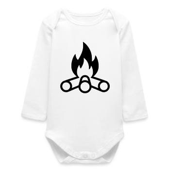 Lagerfeuer Flammen Icon - Baby Organic Langarmbody - Weiß - Vorne