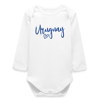Uruguay Herz Frauenliebe Uruguay - Baby Organic Langarmbody - Weiß - Vorne