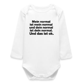 MEIN NORMAL IST MEIN NORMAL, DEIN NORMAL TOLERANZ - Baby Organic Langarmbody - Weiß - Vorne
