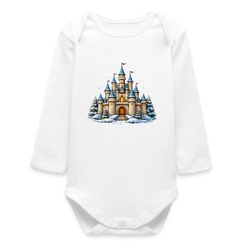 Winter Castle Fantasy - Baby Organic Long-Sleeved Bodysuit - white - Front