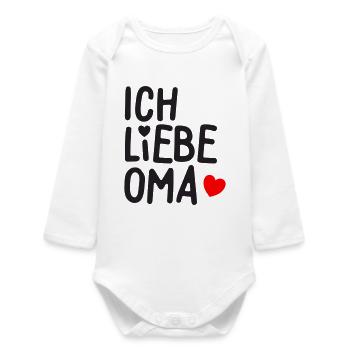 I love grandma - Baby Organic Long-Sleeved Bodysuit - white - Front