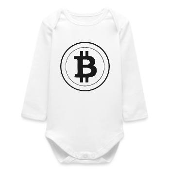 Bitcoin Shirt - Bitcoin Logo - Bitcoin Merchandise - Baby Organic Langarmbody - Weiß - Vorne