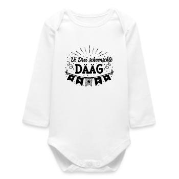 Di drei scheenschte Dääg - BASLER_FASNACHT - Baby Organic Long-Sleeved Bodysuit - white - Front