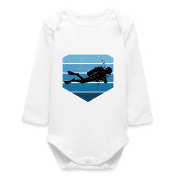 Pure diving focus - Baby Organic Long-Sleeved Bodysuit - white - Front