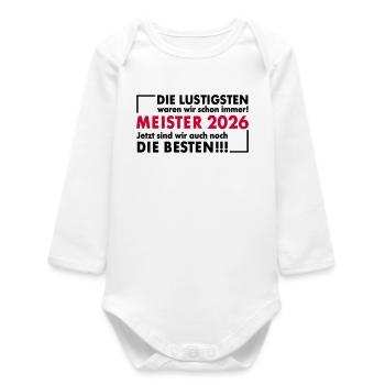 Funny Masters 2026 - Baby Organic Long-Sleeved Bodysuit - white - Front