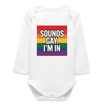 Ça a l’air gay, je suis dedans - T-shirt de la fierté - Body bébé manches longues biologique - blanc - Devant
