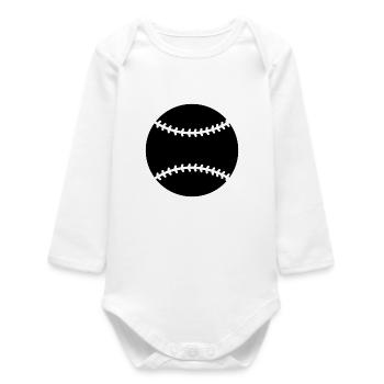 Baseball - Body bébé manches longues biologique - blanc - Devant